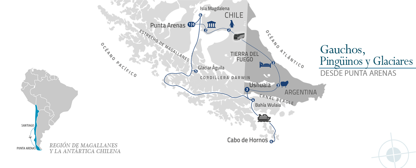 Cruceros australis tierra del fuego mapa